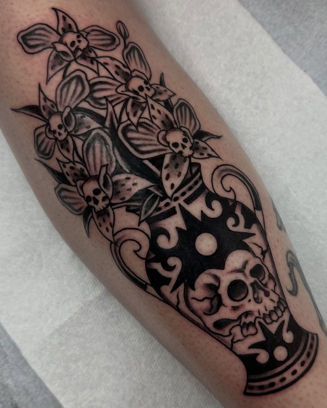 Tattoo by @today.jr — black_and_grey, neo_traditional
