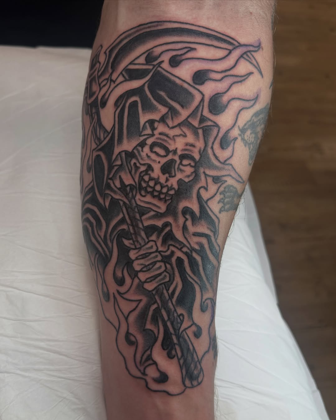 Tattoo by @today.jr — black_and_grey, neo_traditional