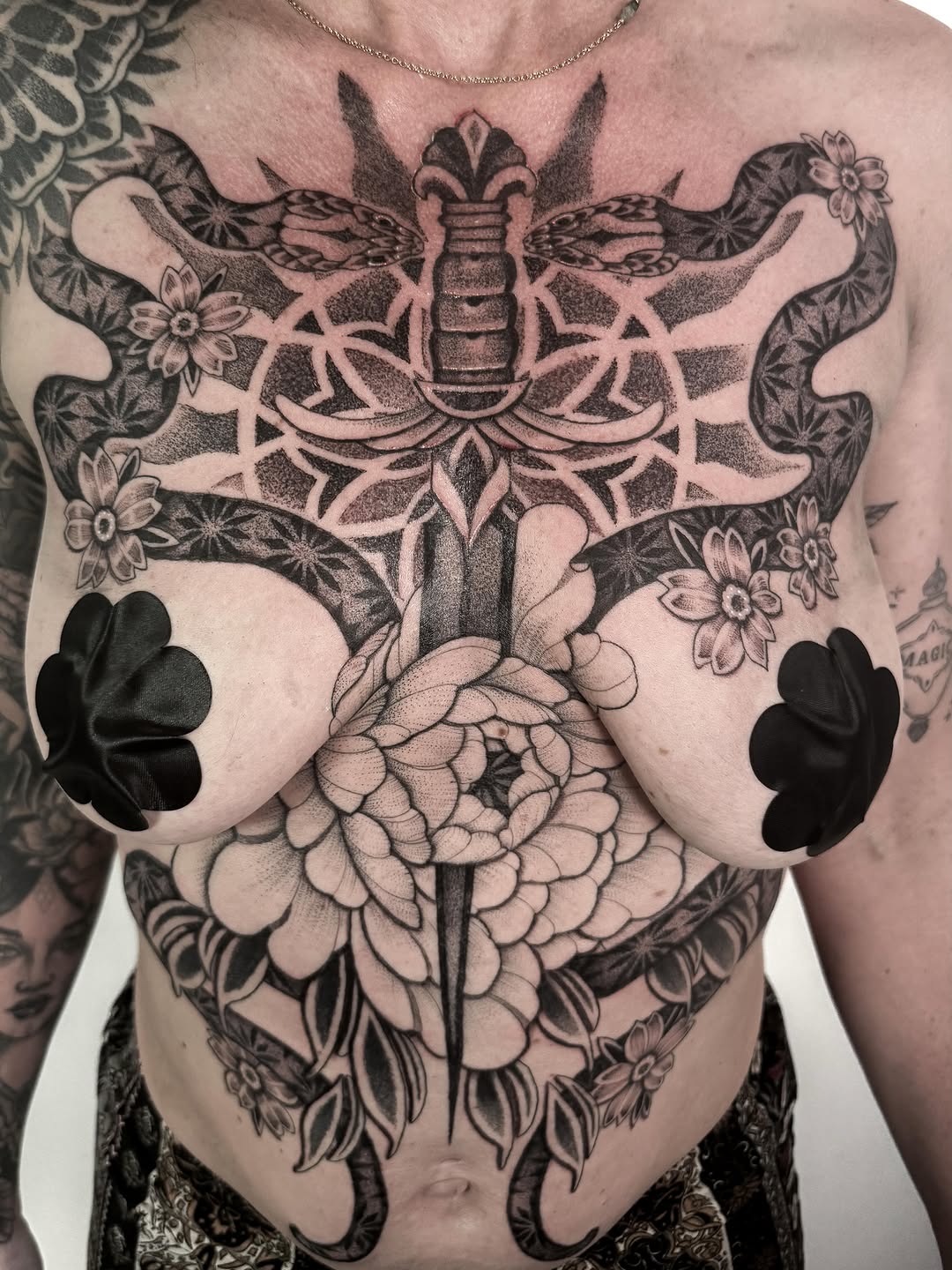 Tattoo by @luna_sea_tattoo — black_and_grey, dotwork