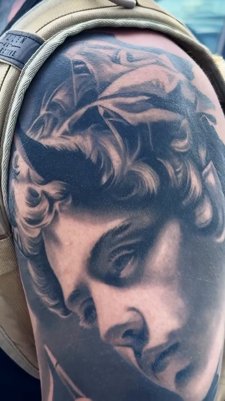 Tattoo by @temperism1 β realism, black_and_grey