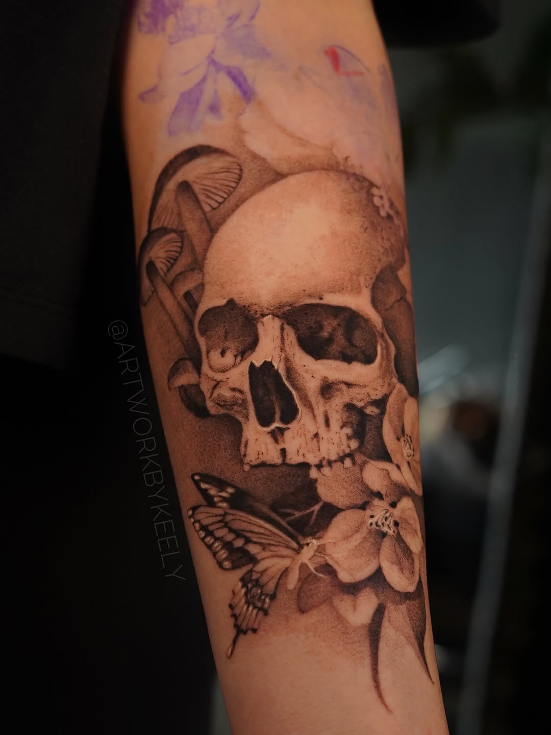 Tattoo by @artworkbykeely โ realism, black_and_grey