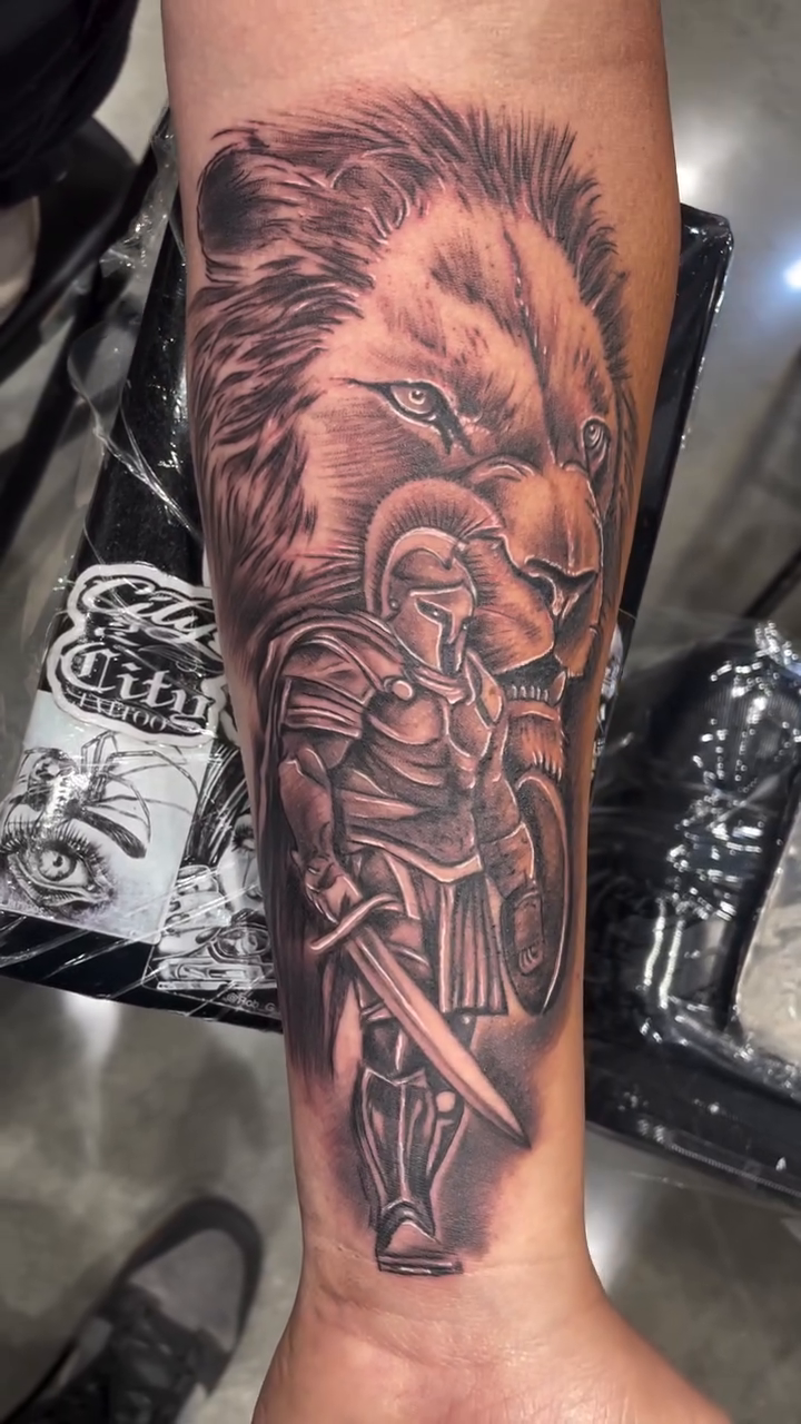 Tattoo by @rob_g_tattoos — realism, black_and_grey