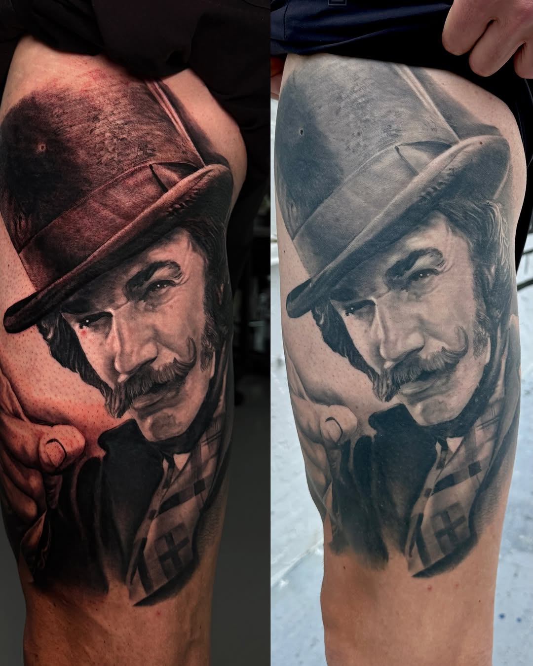 Tattoo by @gionastarace_tattoo โ realism, black_and_grey