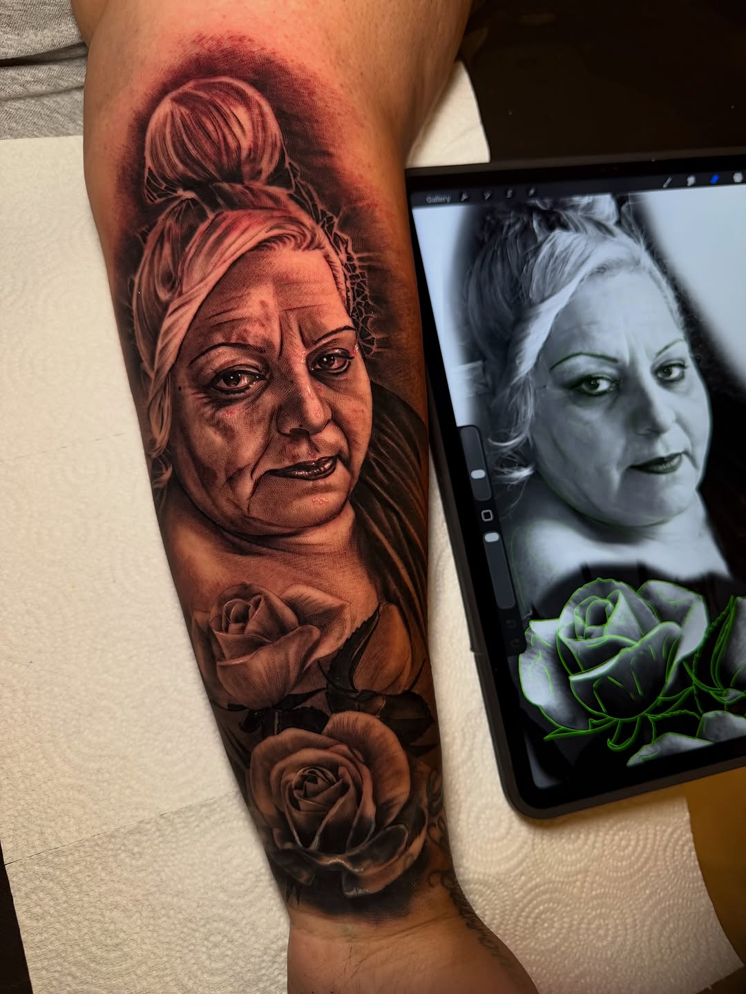 Tattoo by @suave.serg714 β realism, black_and_grey