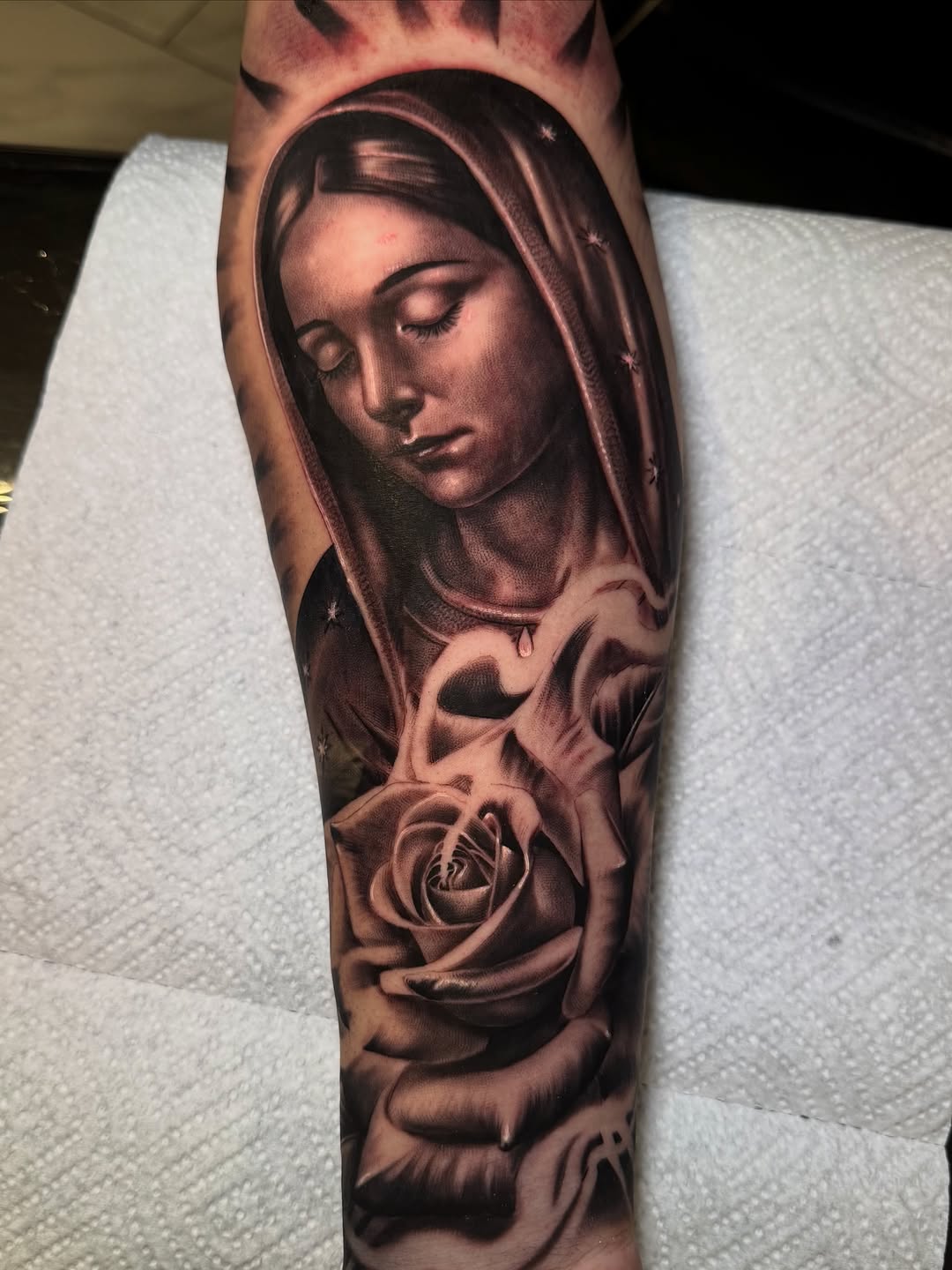 Tattoo by @suave.serg714 β realism, black_and_grey