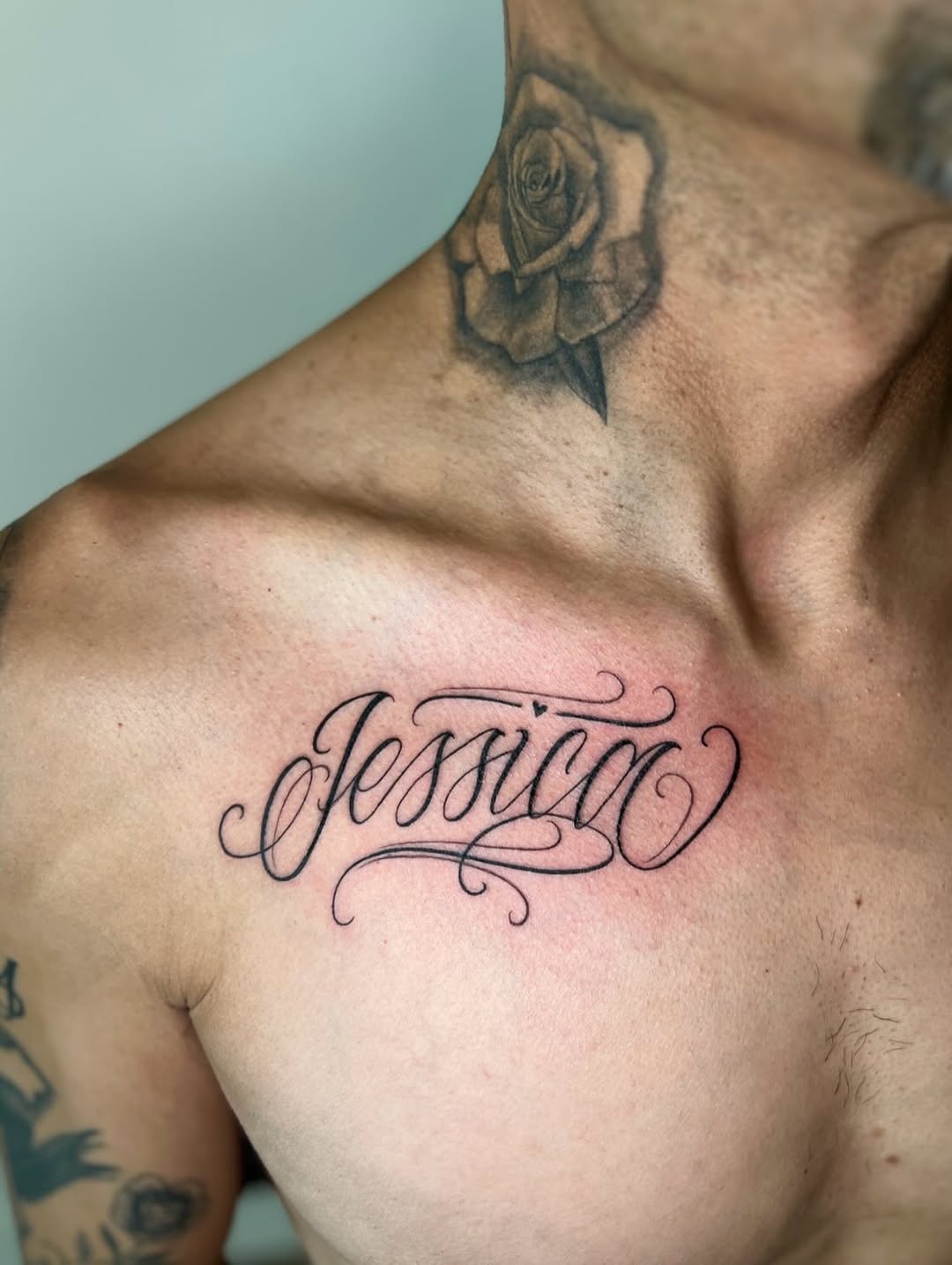 Tattoo by @rachelsolidarios β lettering_script, black_and_grey
