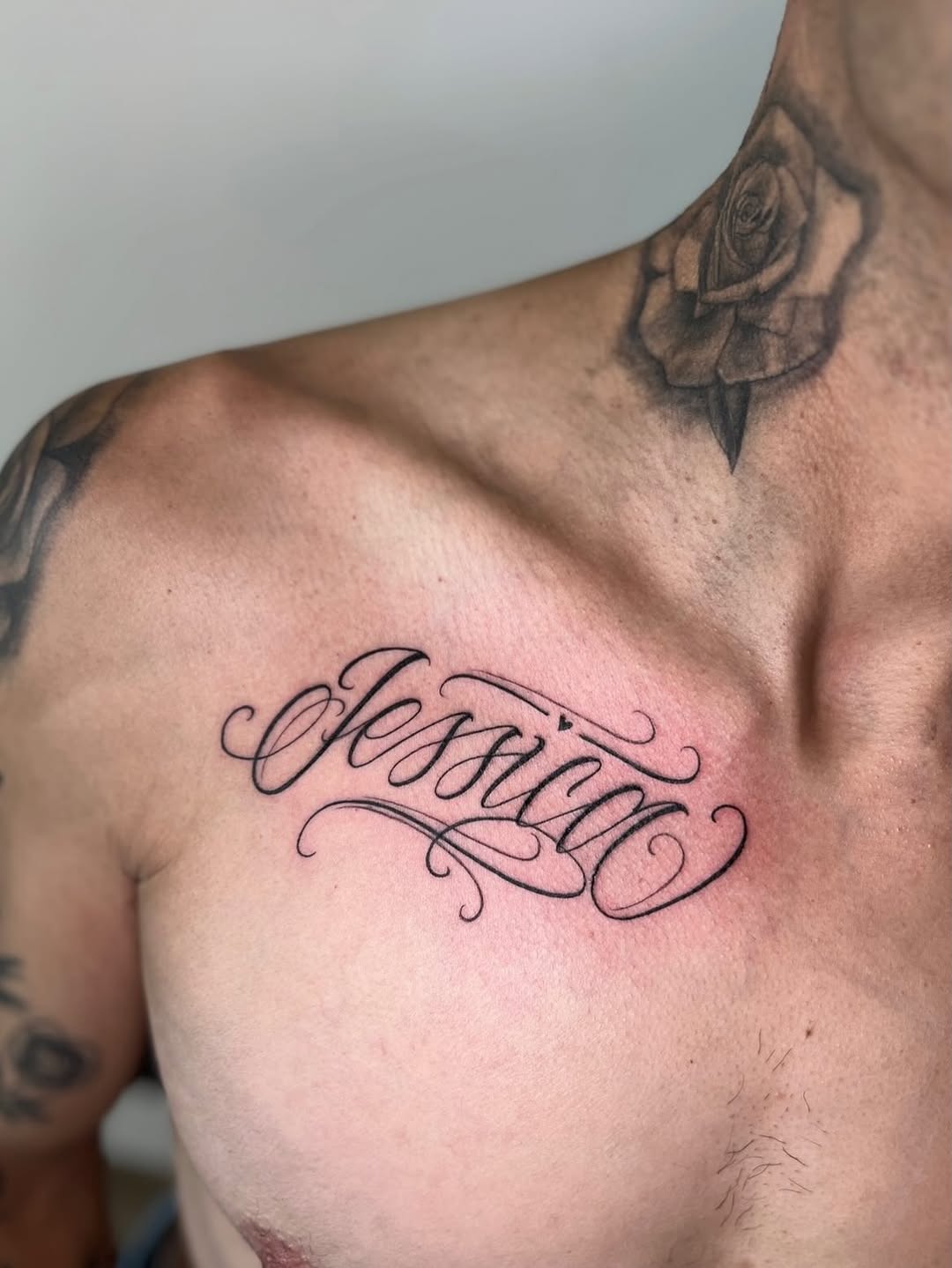 Tattoo by @rachelsolidarios β lettering_script, black_and_grey