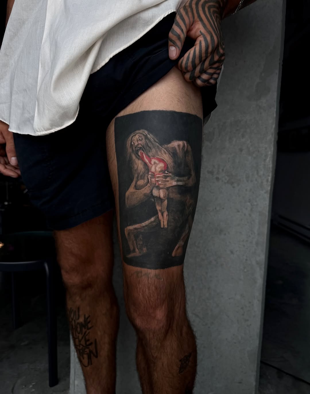 Tattoo by @enjolieart — realism, dark_realism