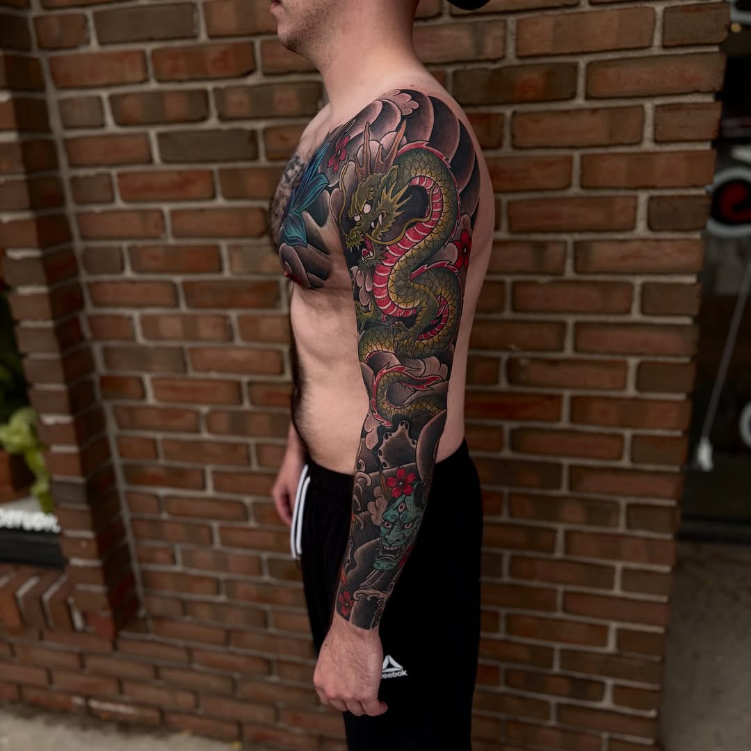 Tattoo by @ldempseytattoos — japanese_irezumi, black_and_grey