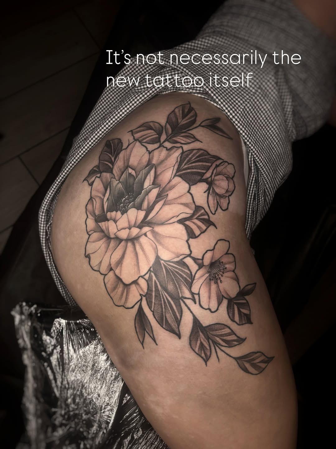 Tattoo by @gina.nvink — black_and_grey, fine_line