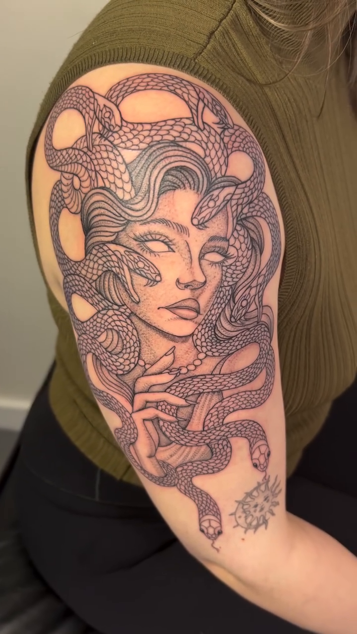 Tattoo by @hiddenheart_tattoo — black_and_grey, realism