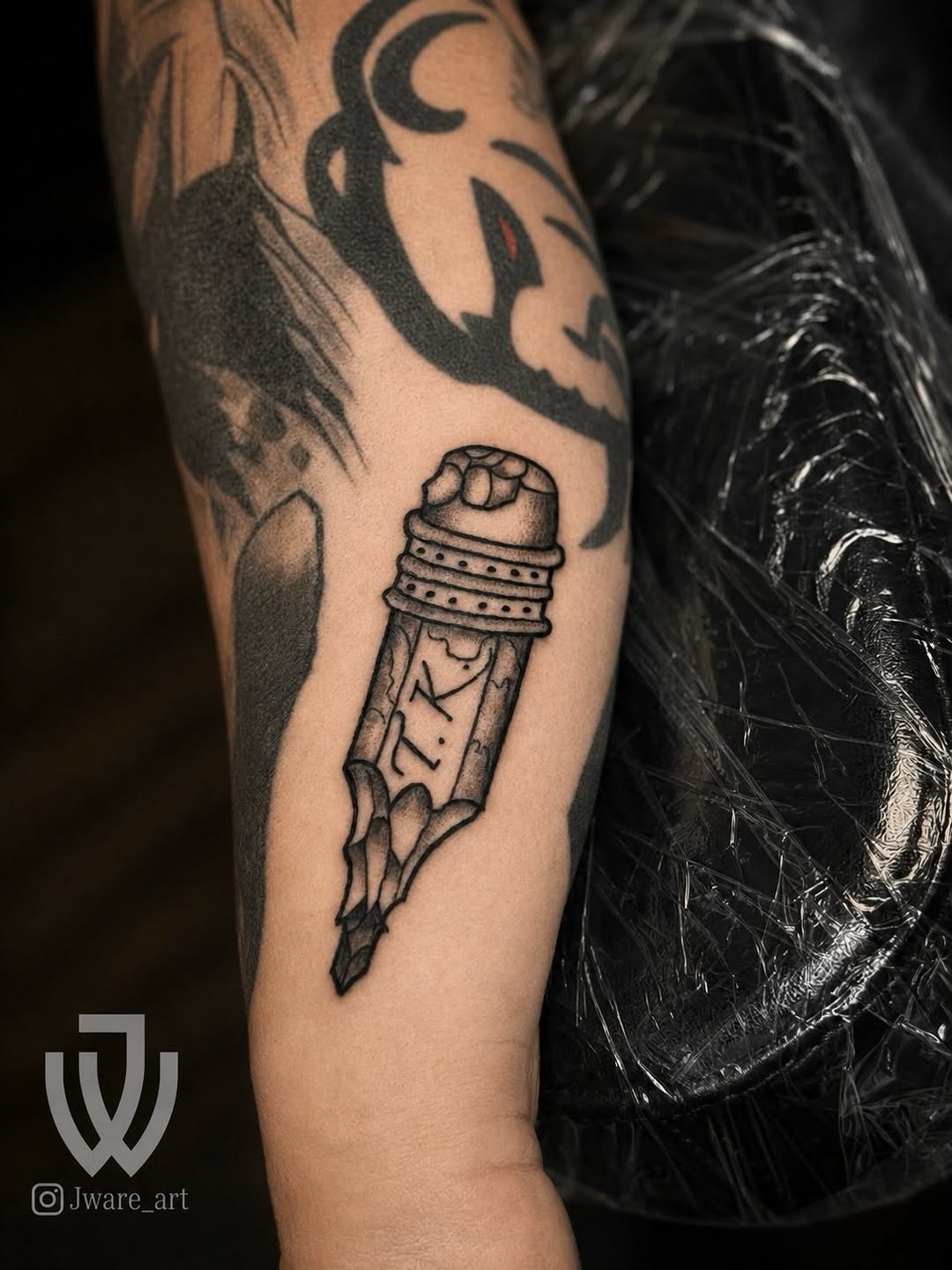 Tattoo by @jware_art — black_and_grey