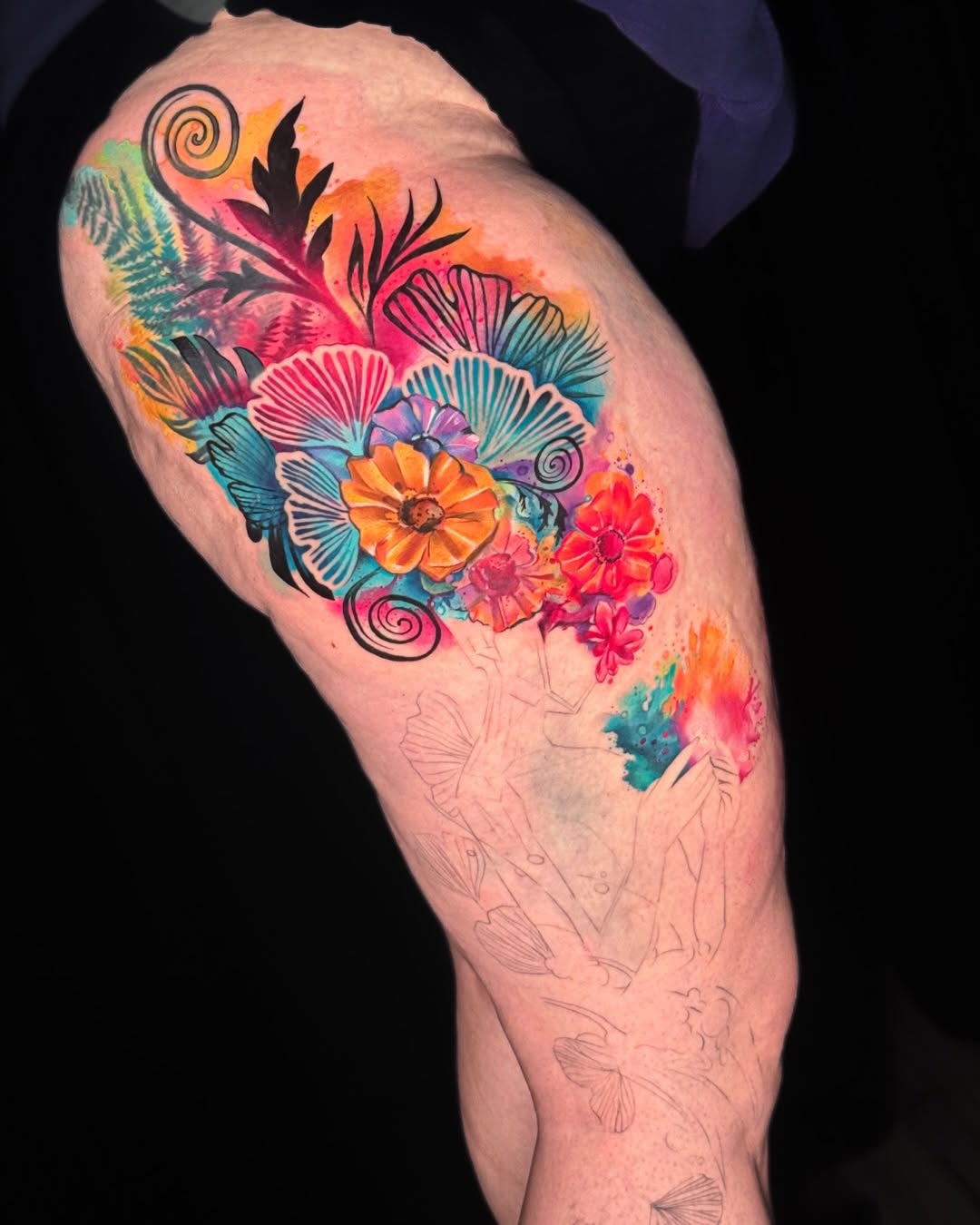 Tattoo by @painterlyfiend โ watercolor