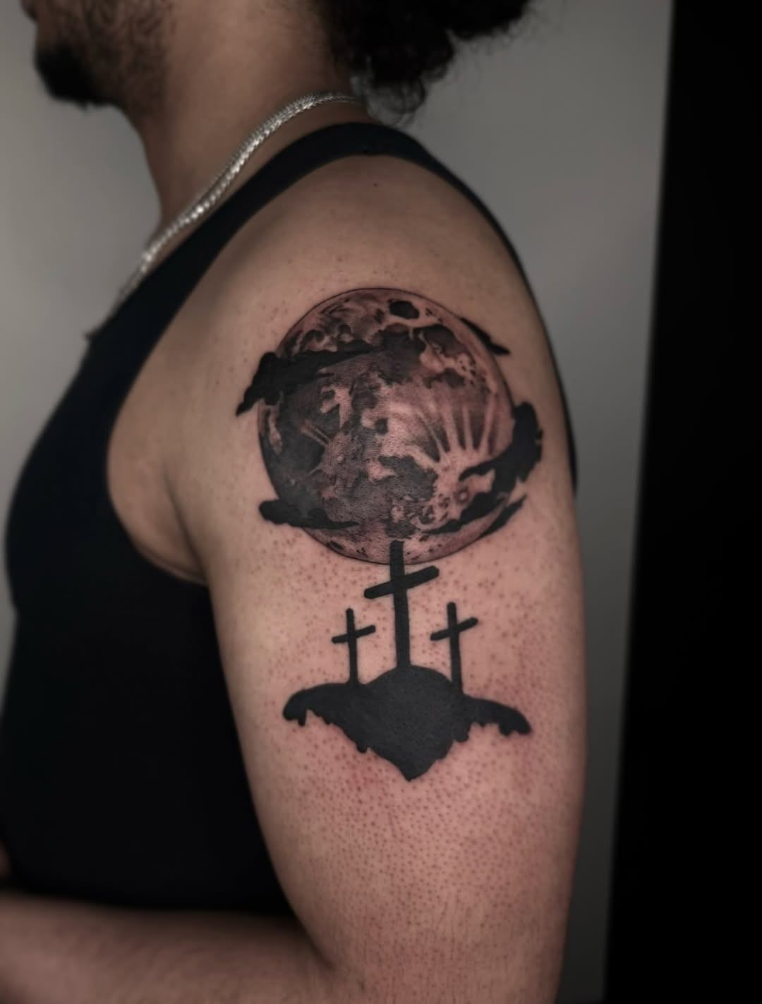 Tattoo by @brandonshelbyart — realism, black_and_grey
