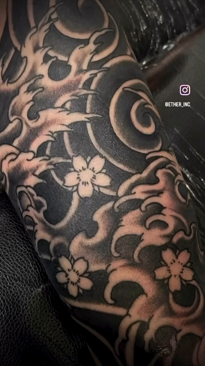 Tattoo by @ether_inc — japanese_irezumi, black_and_grey