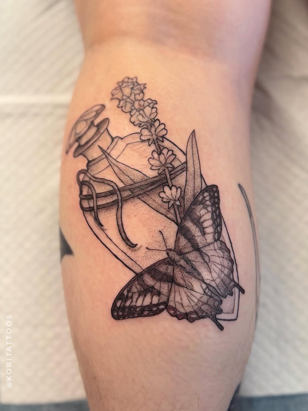 Tattoo by @koritattoos — black_and_grey