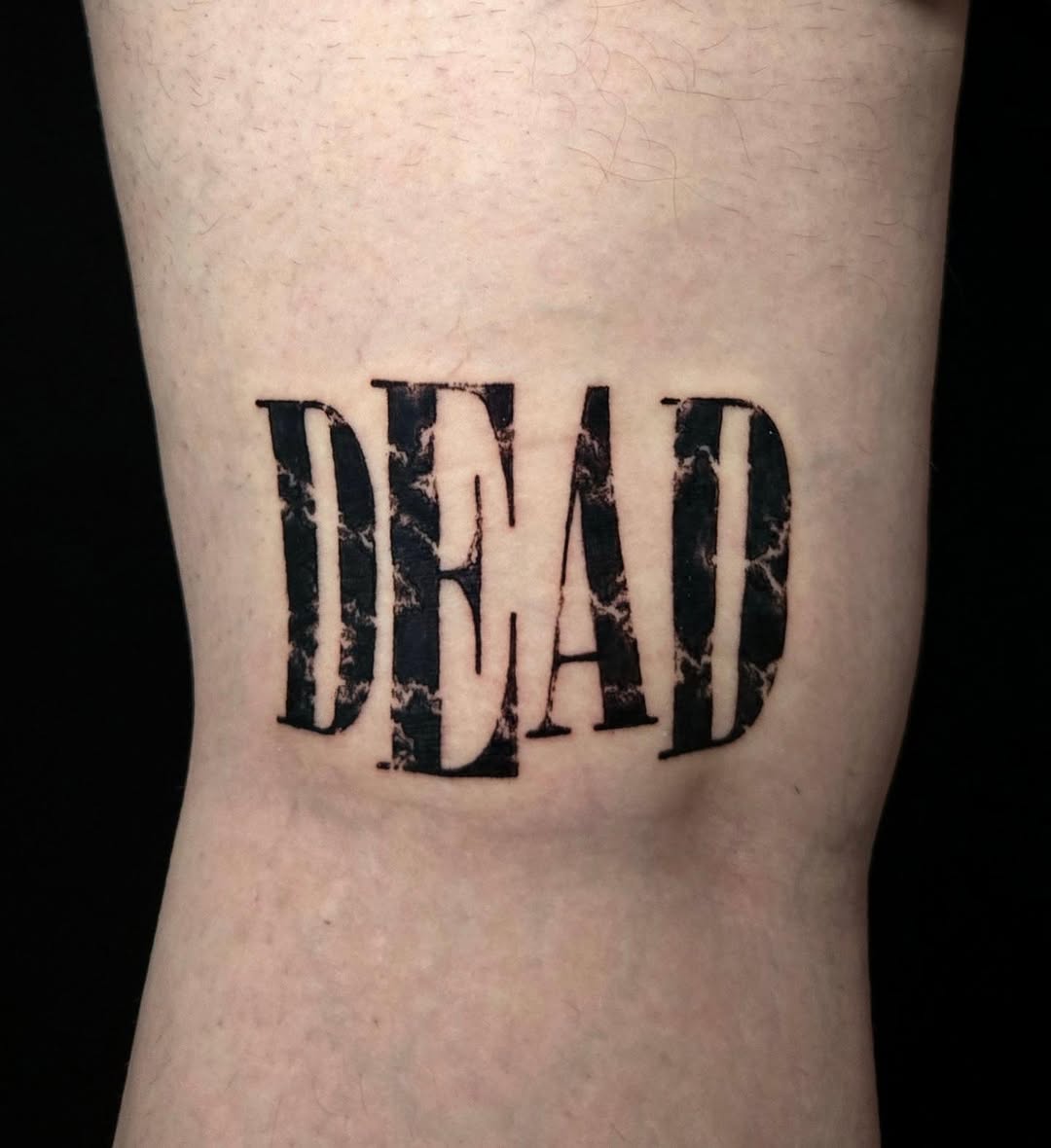 Tattoo by @pearthebeartattoo — lettering_script, blackwork