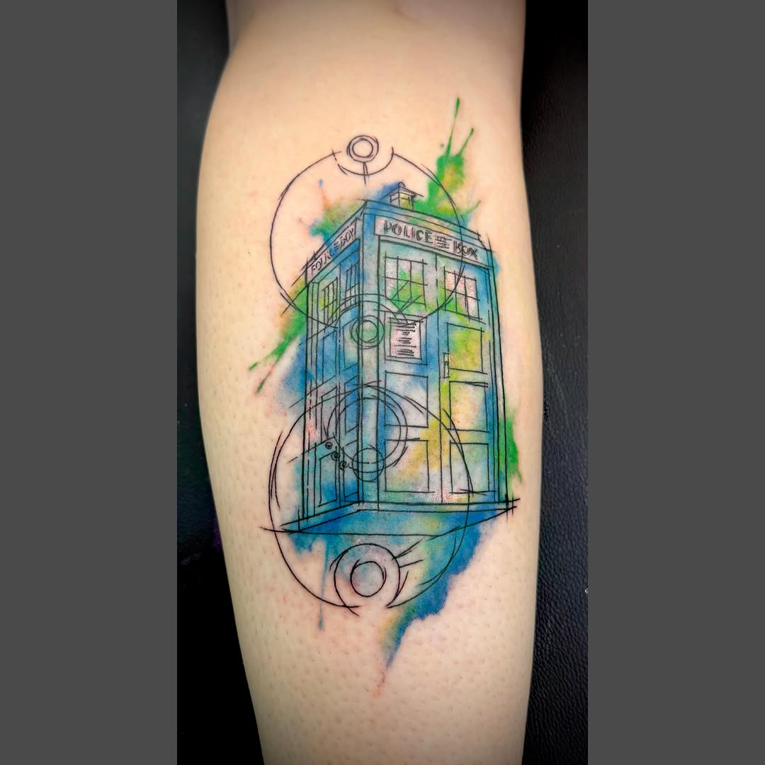 Tattoo by @richardlnagy — watercolor, geometric