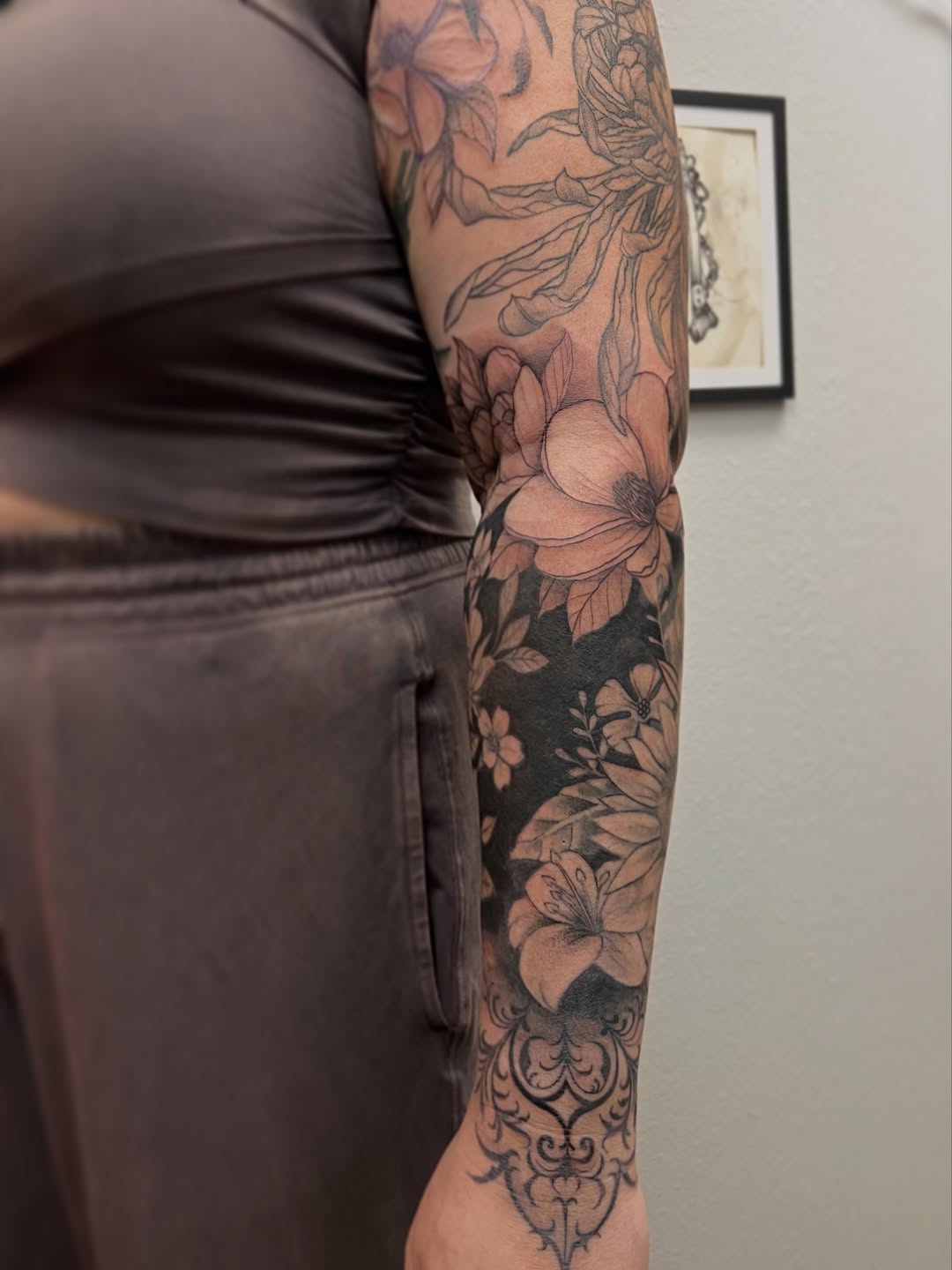 Tattoo by @popkerntattoos โ black_and_grey, ornamental