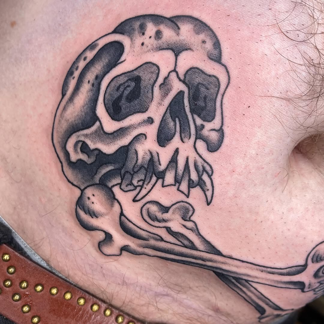 Tattoo by @lilspankee โ black_and_grey, dark_realism
