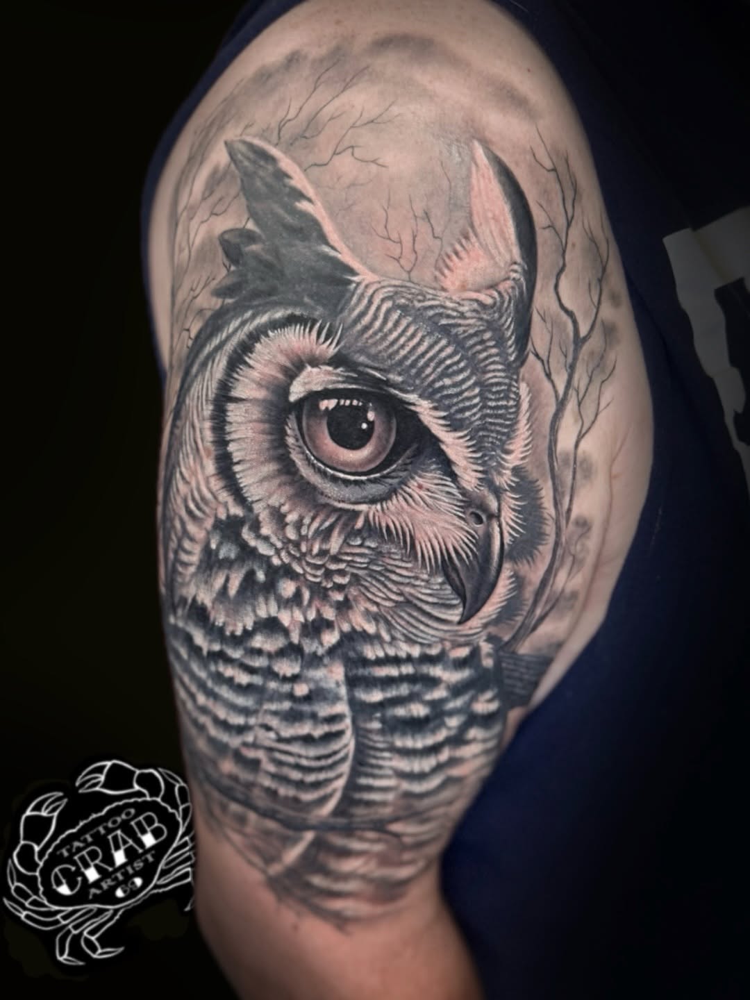 Tattoo by @inkbycrab — realism, black_and_grey