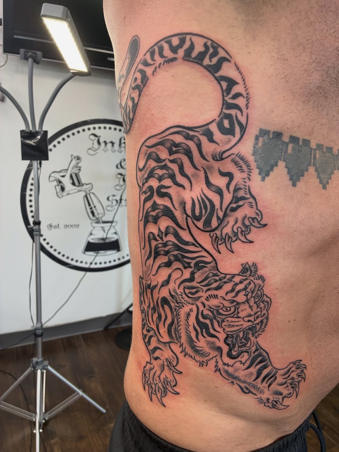 Tattoo by @streetmeat.tat — japanese_irezumi, black_and_grey