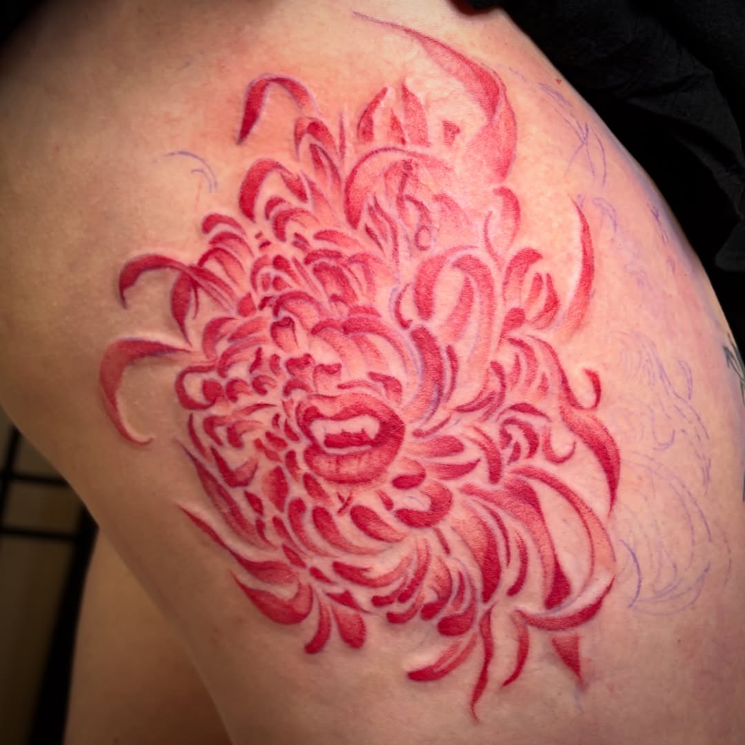 Tattoo by @valentine_tats — illustrative, dark_realism