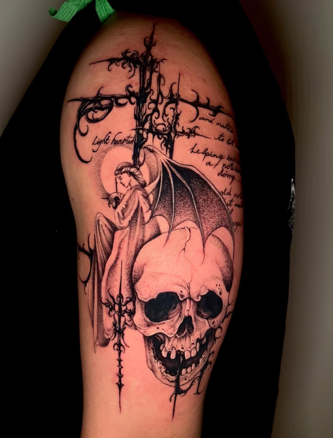 Tattoo by @juuls.ink — black_and_grey, illustrative
