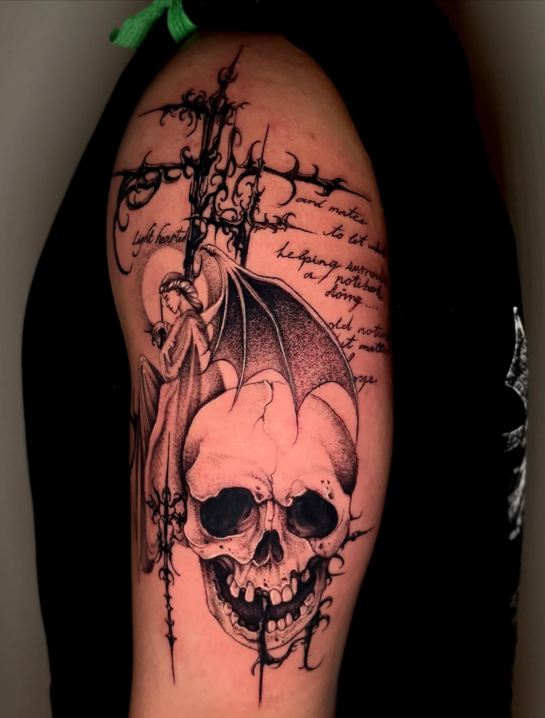 Tattoo by @juuls.ink — black_and_grey, illustrative