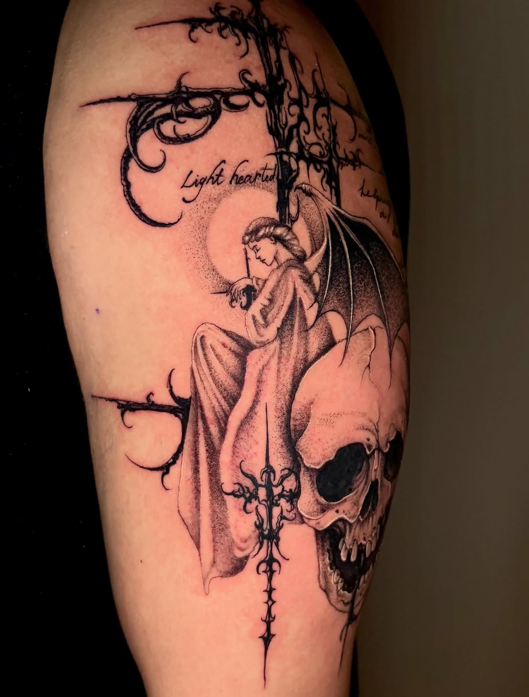 Tattoo by @juuls.ink — blackwork, illustrative