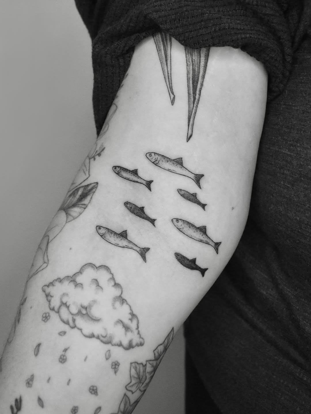 Tattoo by @serahsubmarine — illustrative, black_and_grey