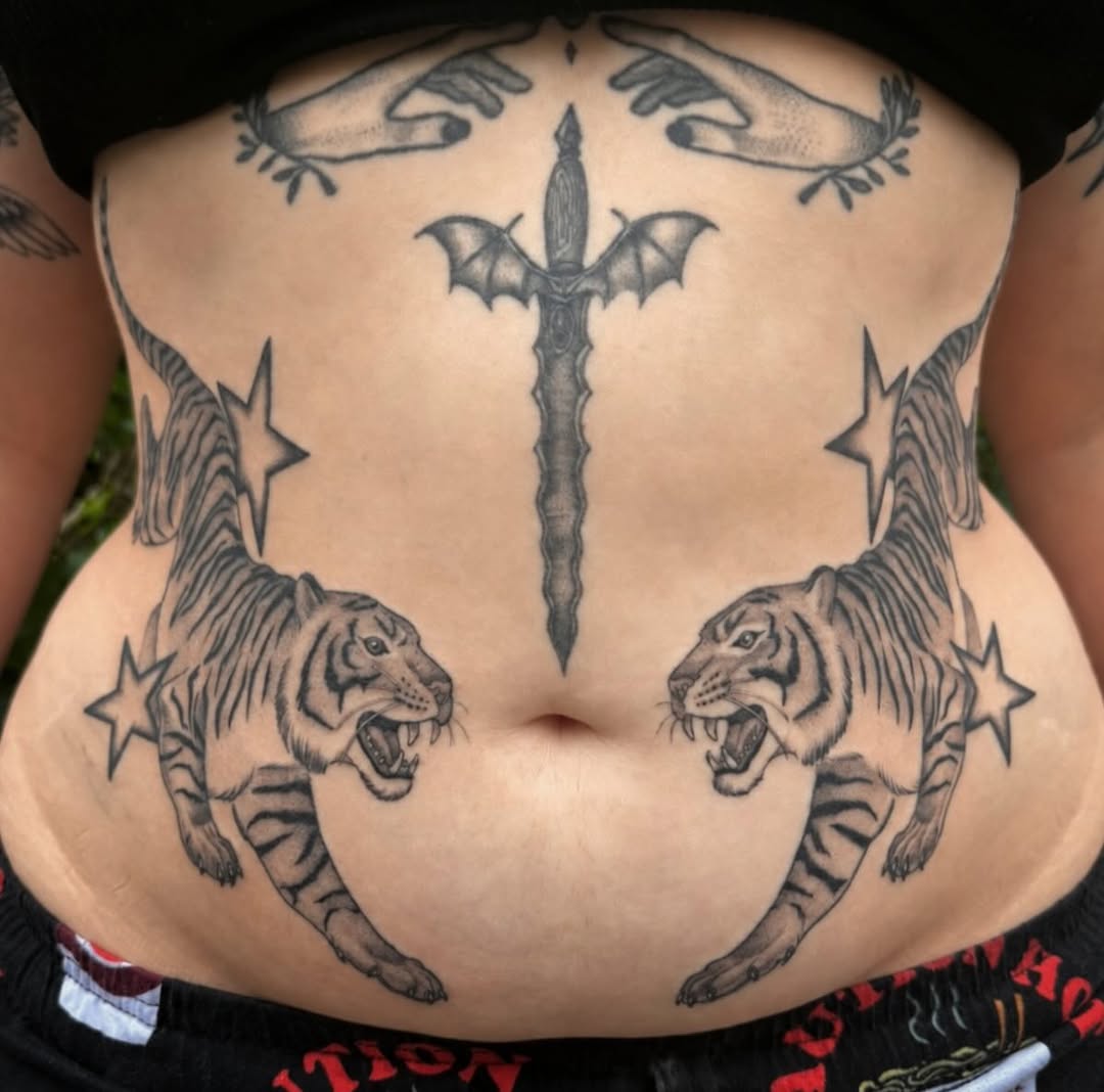 Tattoo by @mela.tattooer — black_and_grey