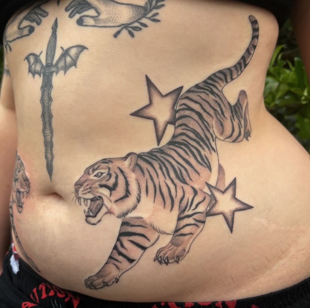Tattoo by @mela.tattooer — black_and_grey