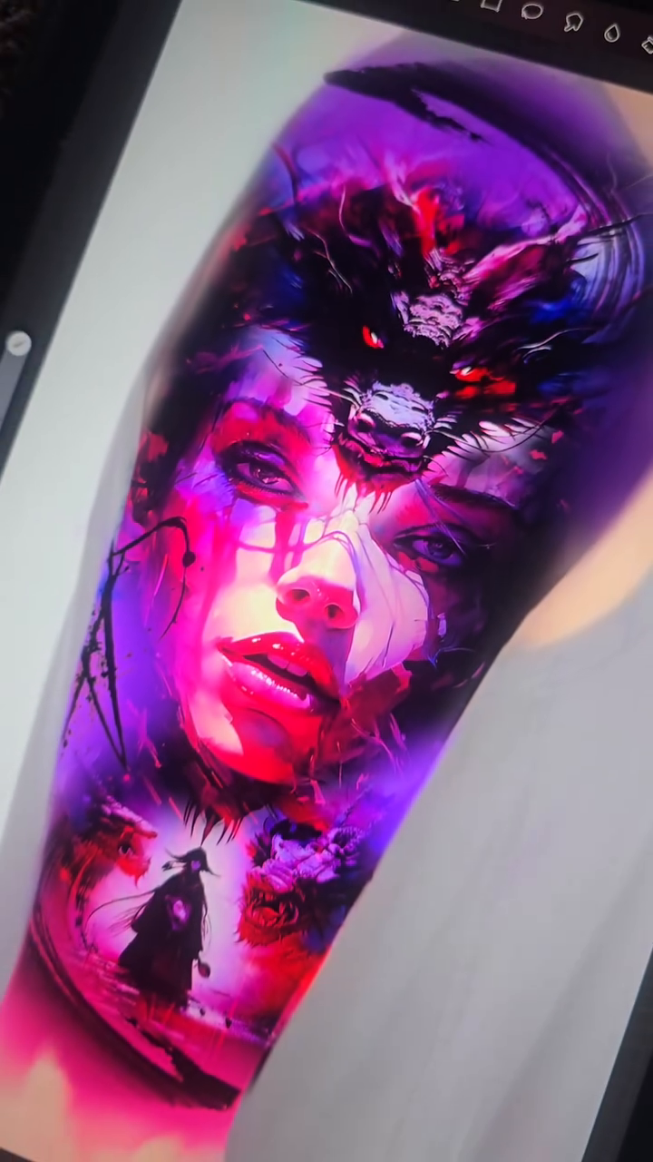 Tattoo by @x1.topsecret — illustrative, dark_realism