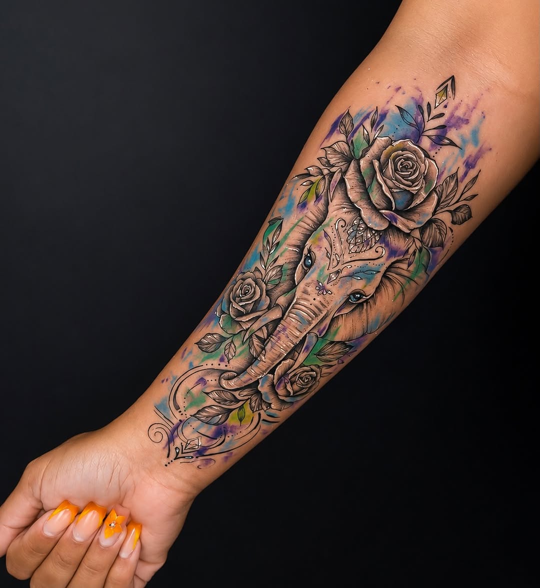 Tattoo by @keninkdaworld — watercolor