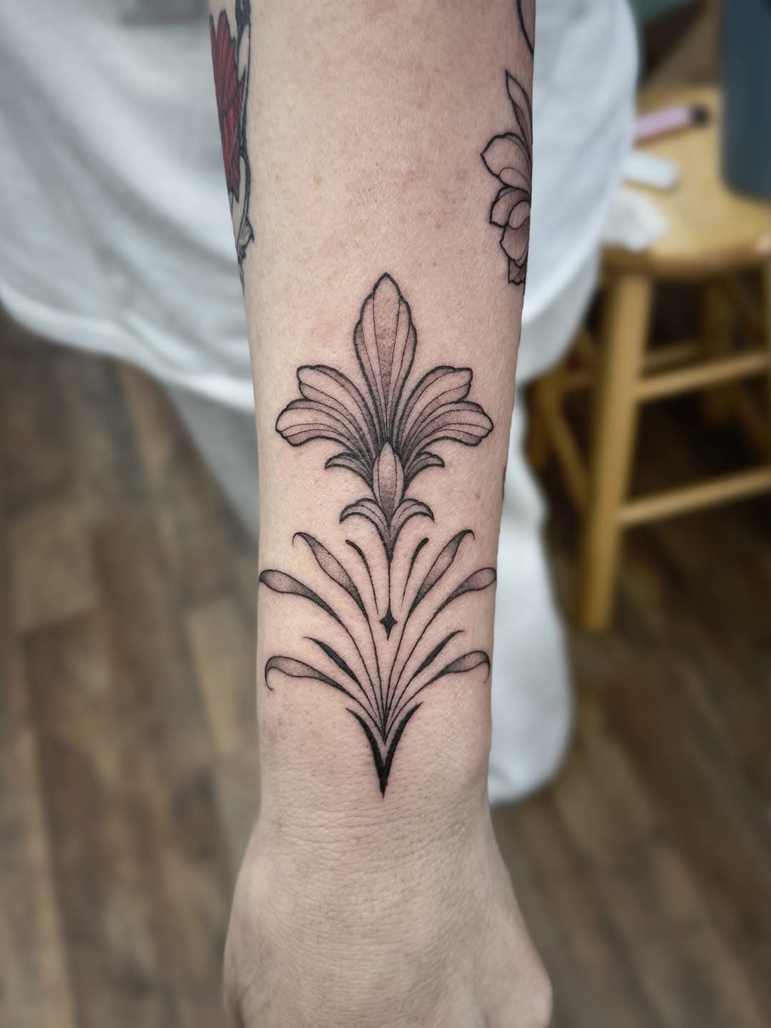 Tattoo by @audreymicheletattoos — ornamental, fine_line