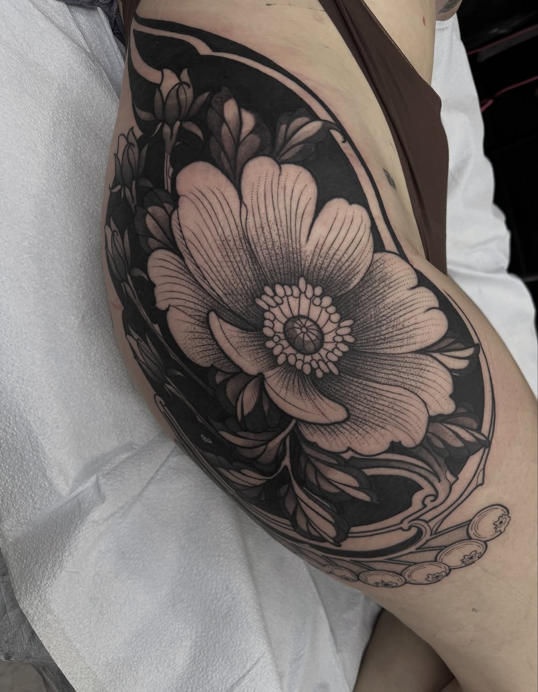Tattoo by @dottedlines.2 — black_and_grey, illustrative
