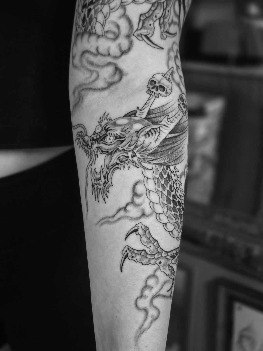 Tattoo by @aarondor — japanese_irezumi, black_and_grey