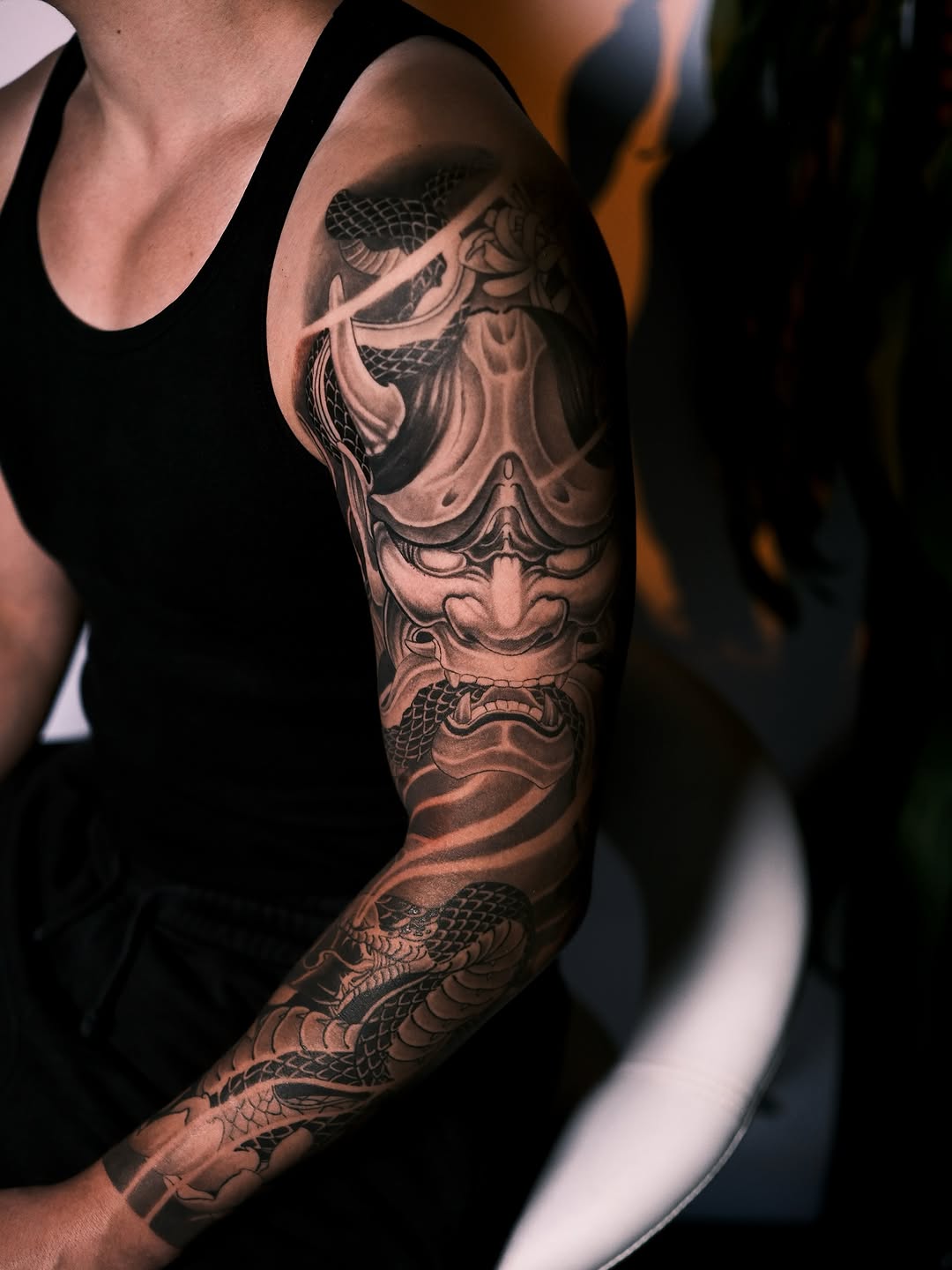 Tattoo by @byqeazy_eleven15 β japanese_irezumi, black_and_grey