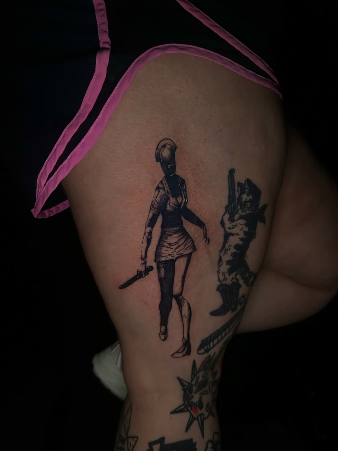 Tattoo by @deadgirltatting — black_and_grey, realism