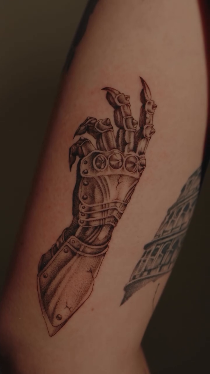 Tattoo by @wispytats — illustrative, black_and_grey
