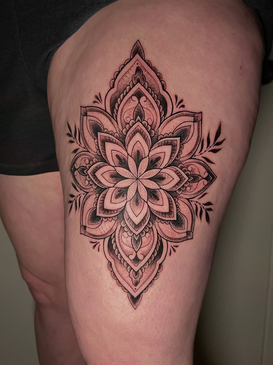 Tattoo by @jessica_kloostattoos — geometric, dotwork