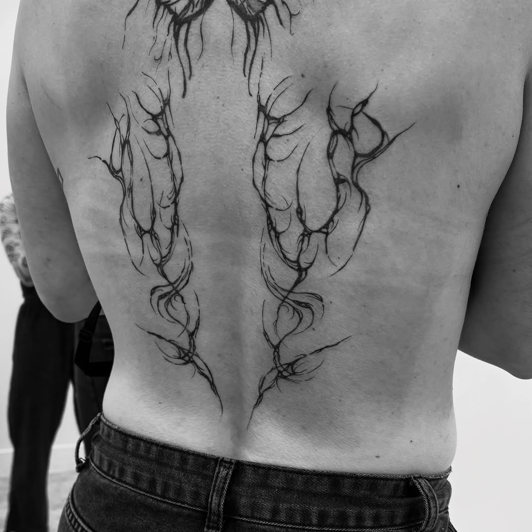 Tattoo by @bladetobabe — illustrative, blackwork