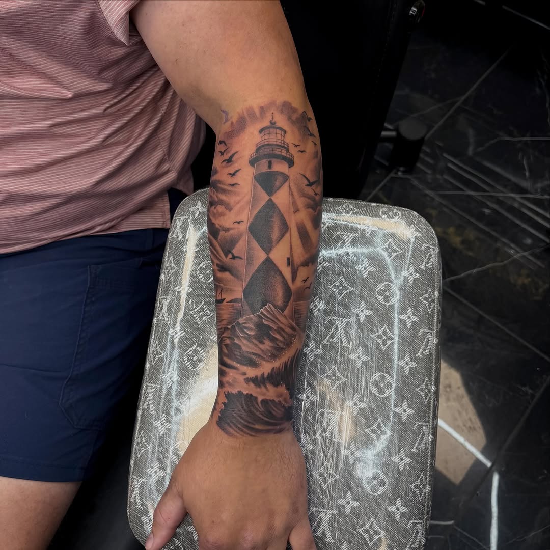 Tattoo by @fuxwithamber β realism, black_and_grey
