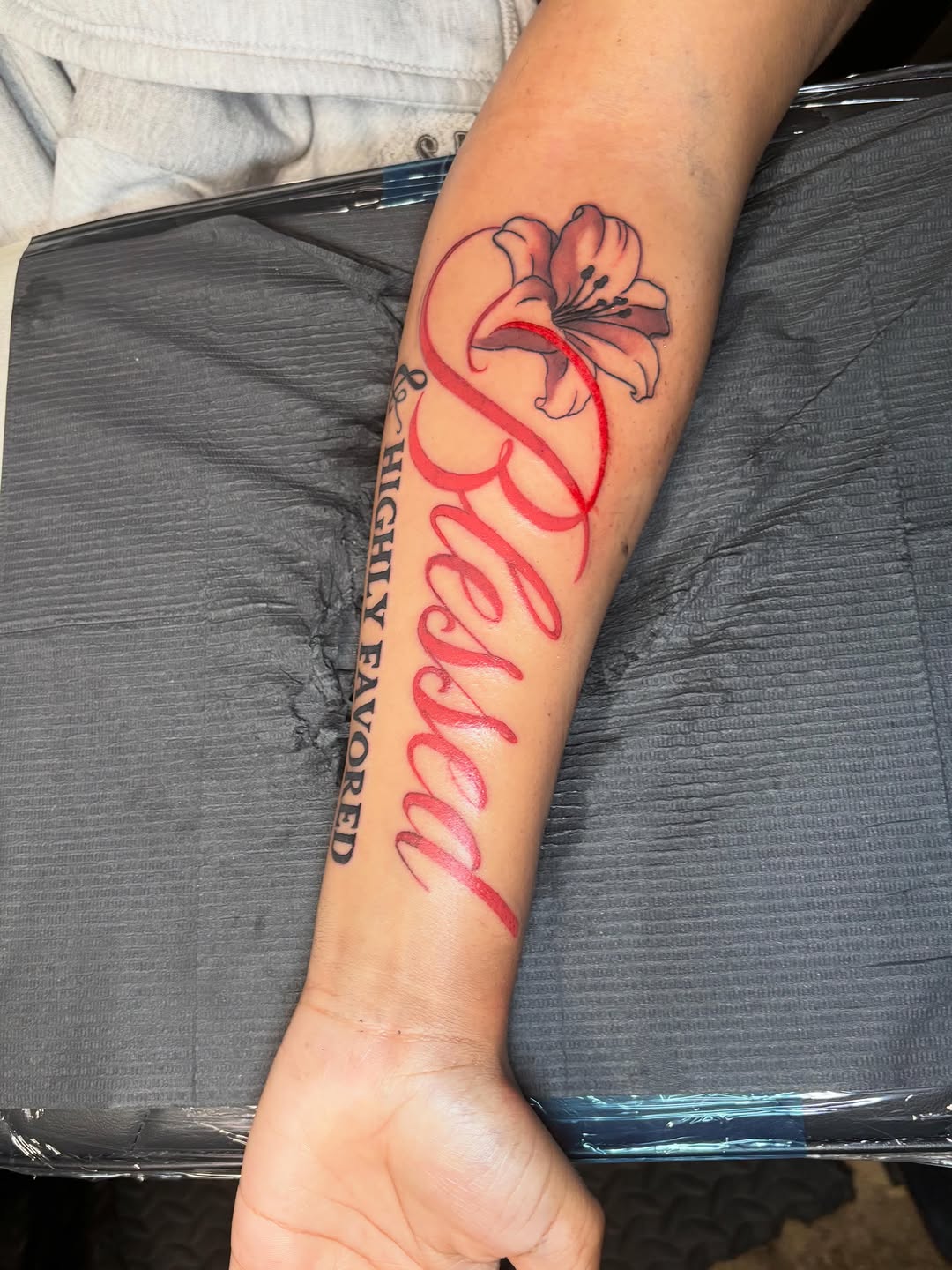 Tattoo by @tatboy_k — lettering_script, illustrative