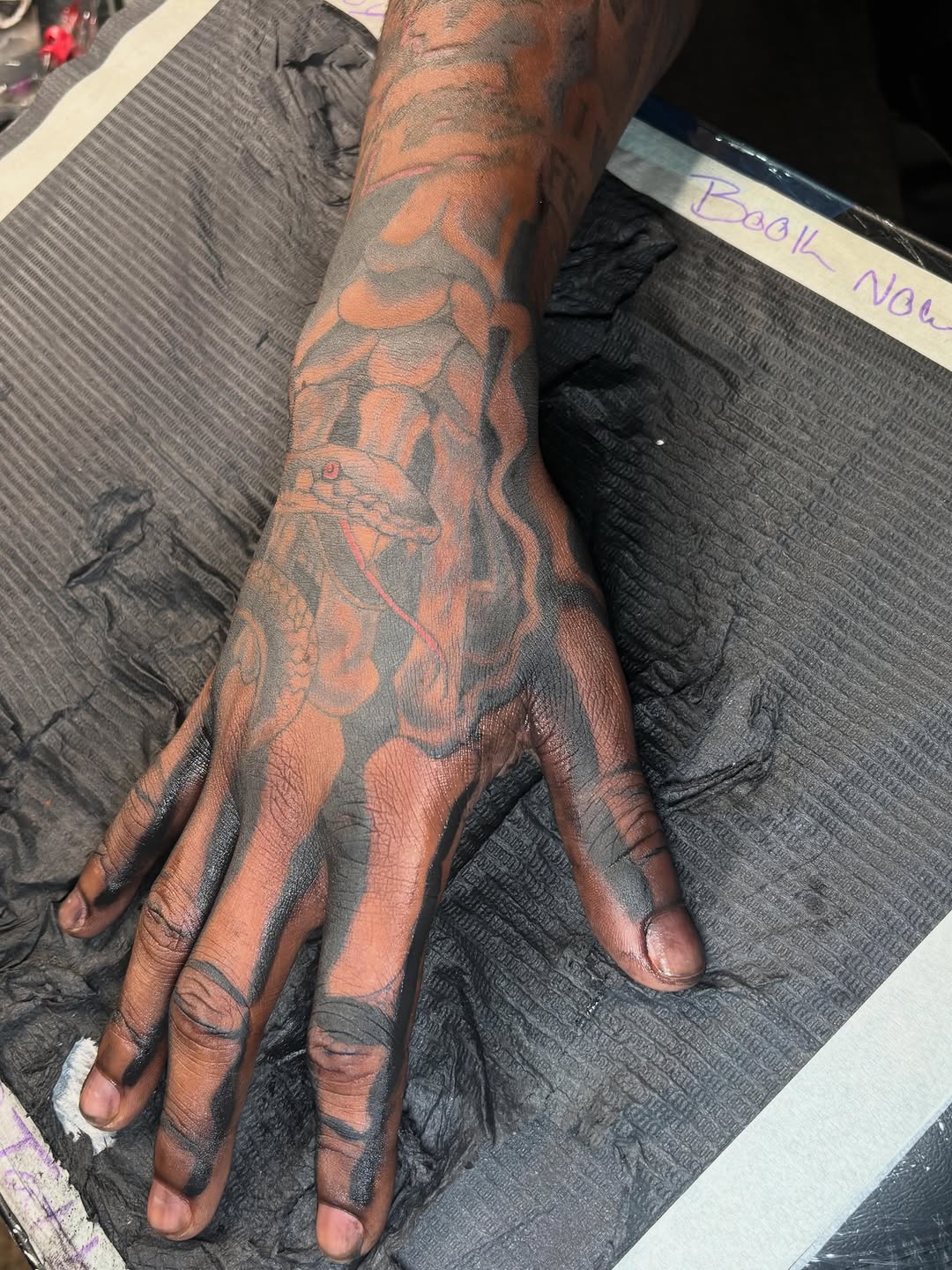 Tattoo by @tatboy_k — blackwork, illustrative