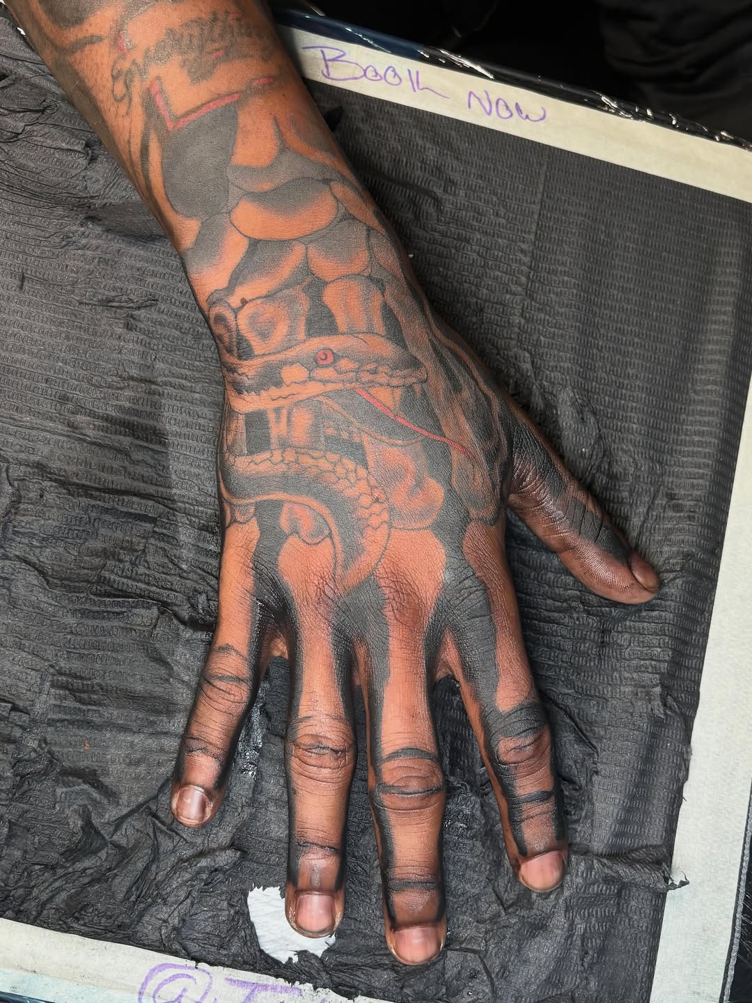 Tattoo by @tatboy_k — blackwork, illustrative
