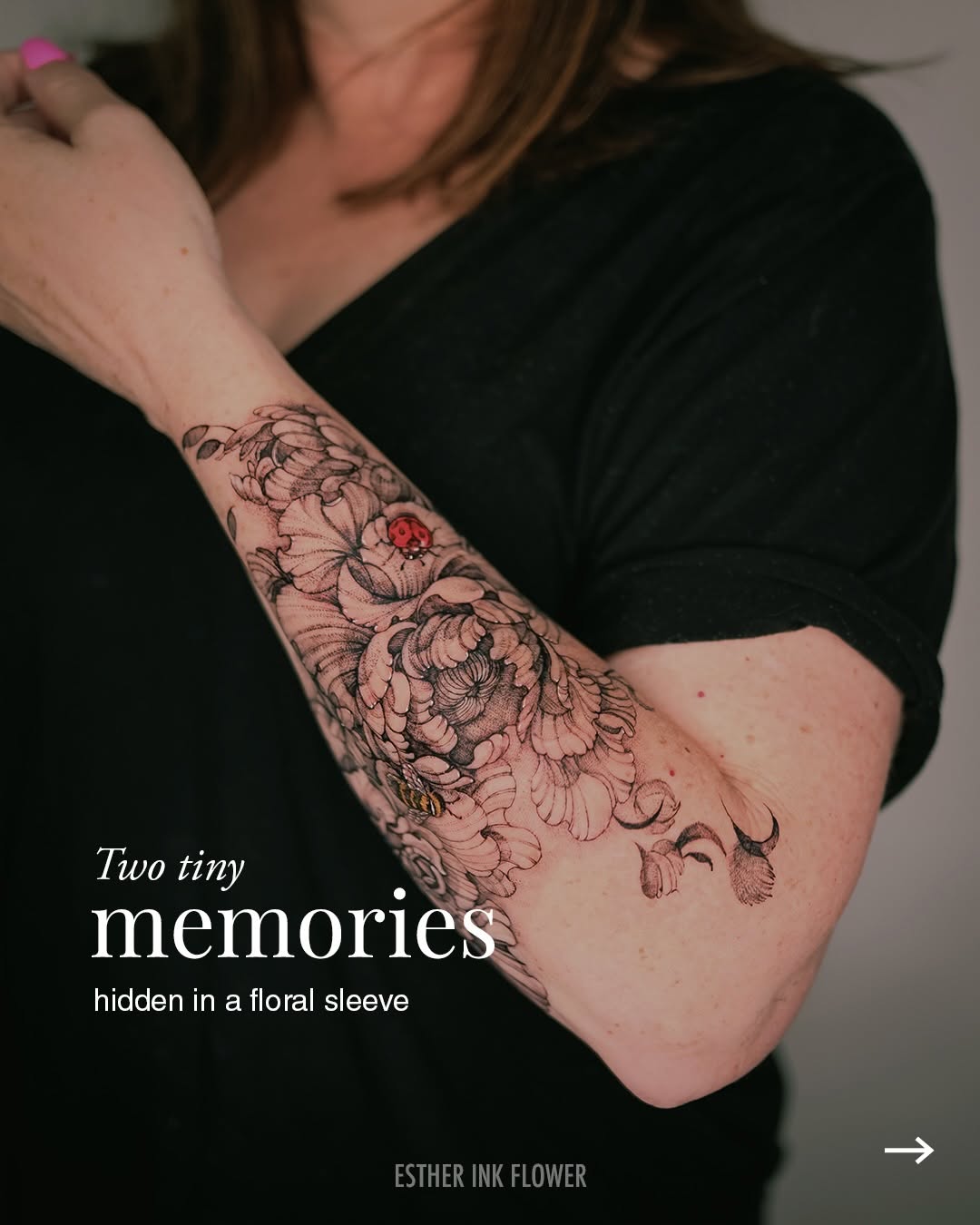 Tattoo by @estherinkflower — illustrative, black_and_grey