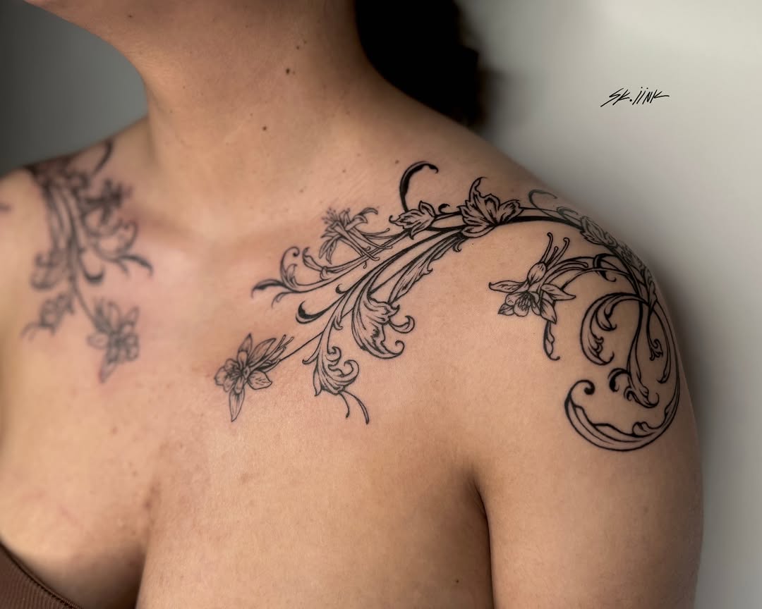 Tattoo by @sk.iink — illustrative, black_and_grey