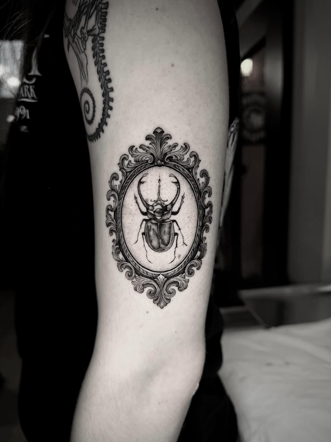 Tattoo by @ingridrojas_tattoo — black_and_grey